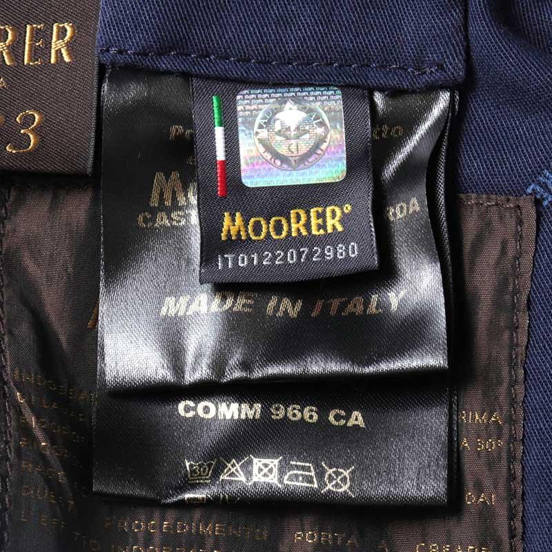 MOORER / ムーレー ウォッシュドコットンストレッチテーパードセルビッチデニムパンツ(WOODY-DC104) （ウォッシュドライトブルー）の画像
