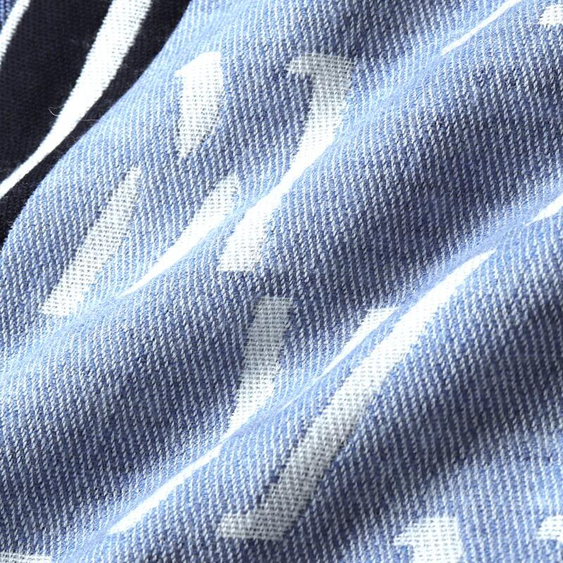 MOORER / ムーレー ダブルフェイス大判ウールフリンジストール(ALDOUS-PLD) （DENIM）の画像