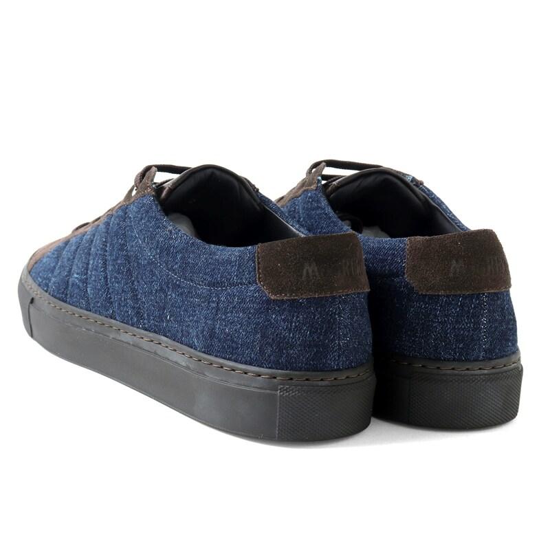 MOORER / ムーレー ウォッシュドデニム×スエードレザーコンビローカットスニーカー(BORRANI-104P5) （LIGHT DENIM）の画像
