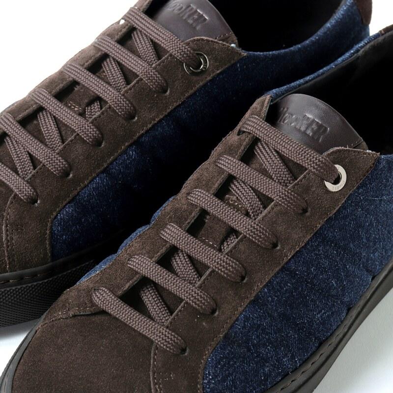 MOORER / ムーレー ウォッシュドデニム×スエードレザーコンビローカットスニーカー(BORRANI-104P5) （LIGHT DENIM）の画像