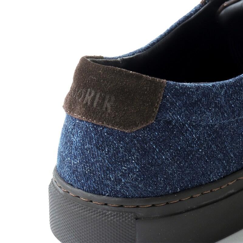 MOORER / ムーレー ウォッシュドデニム×スエードレザーコンビローカットスニーカー(BORRANI-104P5) （LIGHT DENIM）の画像