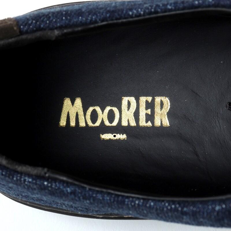 MOORER / ムーレー ウォッシュドデニム×スエードレザーコンビローカットスニーカー(BORRANI-104P5) （LIGHT DENIM）の画像
