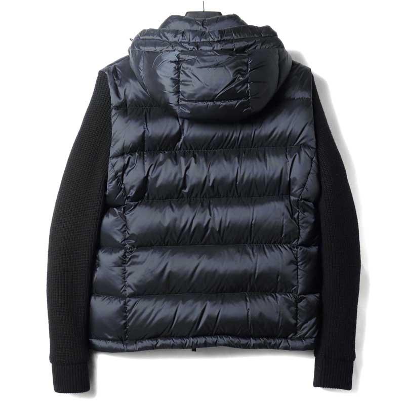 MOORER（ムーレー） シャイニーナイロン×ニット異素材コンビフーデッド