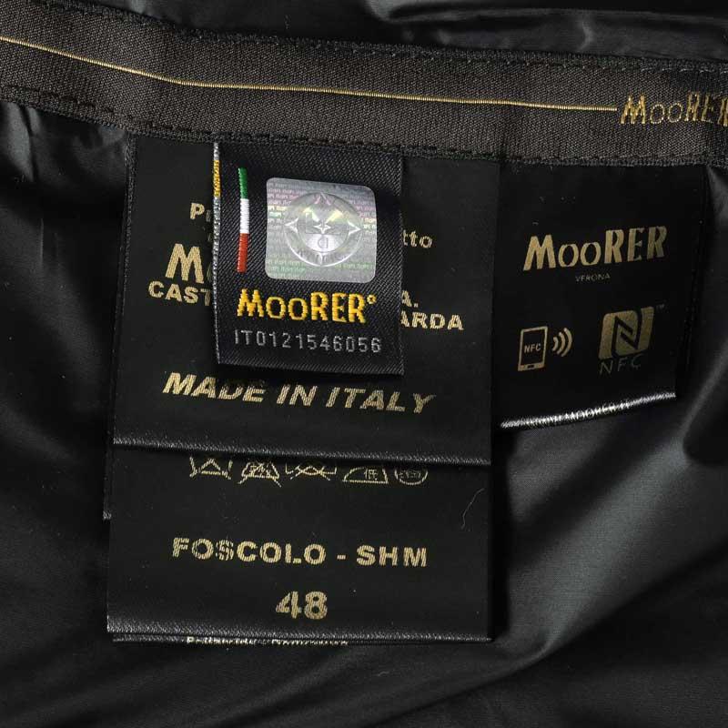 MOORER（ムーレー） シャイニーナイロン×ニット異素材コンビフーデッド