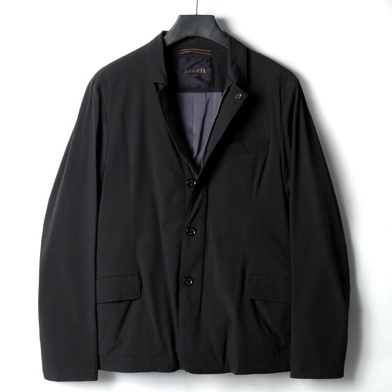 MOORER / ムーレー 撥水軽量ストレッチマットナイロン3Bジャケット(TEBALDO-KN) （NERO）の画像