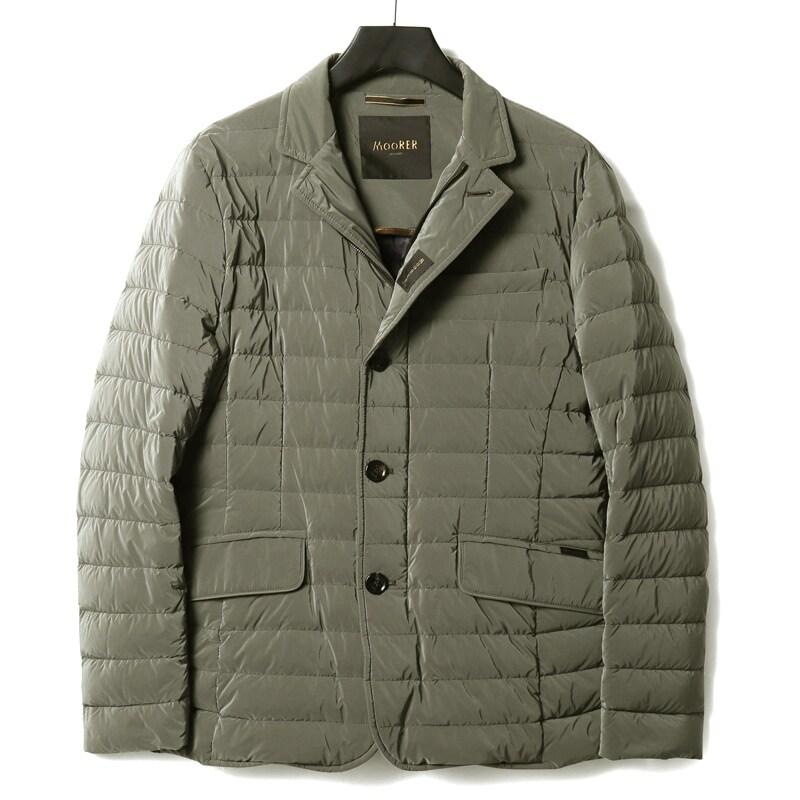MOORER / ムーレー 撥水軽量シルキーマットナイロン3Bダウンジャケット(ZAVYER-OS) （MILITARE）の画像