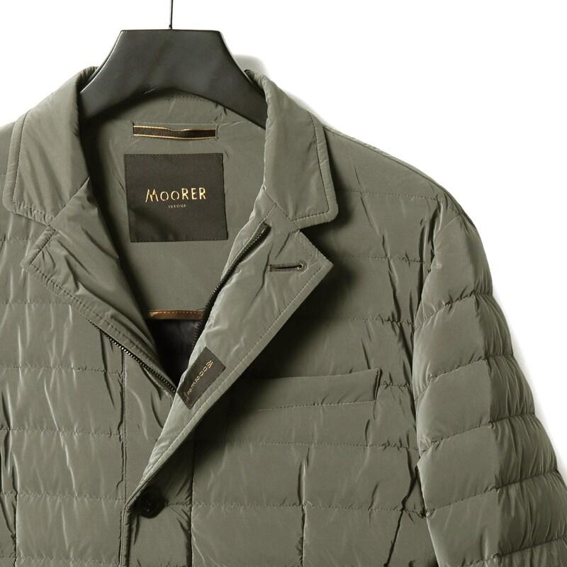 MOORER / ムーレー 撥水軽量シルキーマットナイロン3Bダウンジャケット(ZAVYER-OS) （MILITARE）の画像