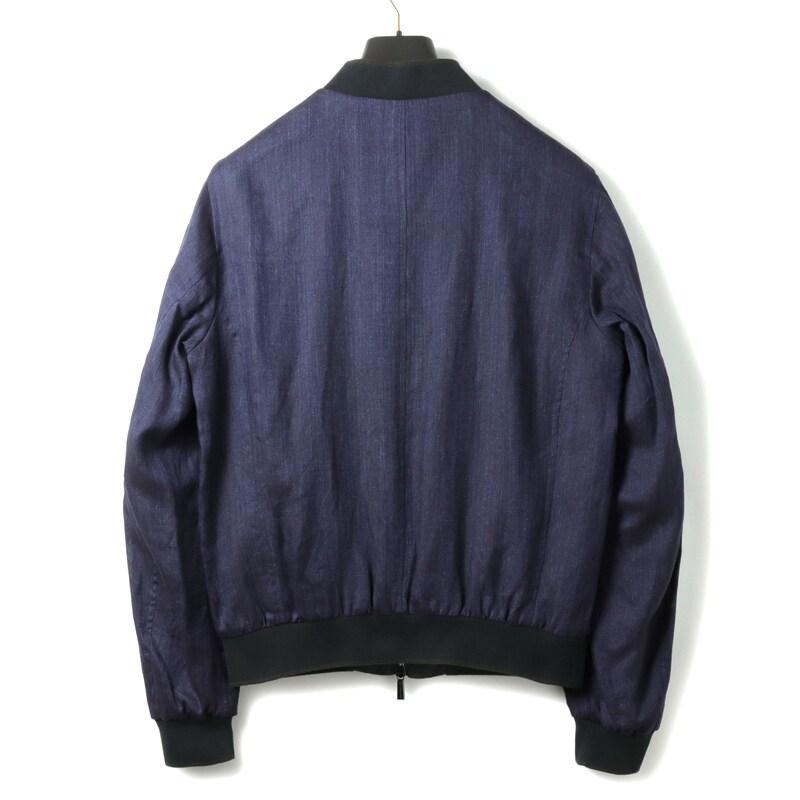 MOORER / ムーレー ウォッシュドリネンシャンブレーボンバージャケット(SORANO-SA) （DARK BLU）の画像
