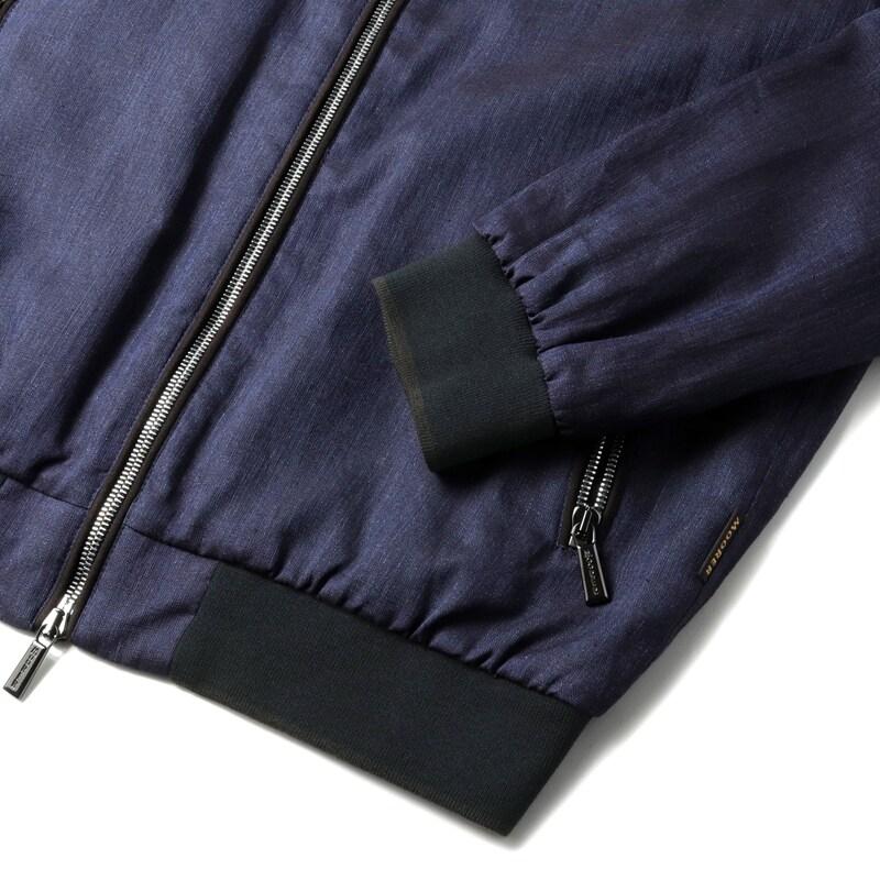MOORER / ムーレー ウォッシュドリネンシャンブレーボンバージャケット(SORANO-SA) （DARK BLU）の画像