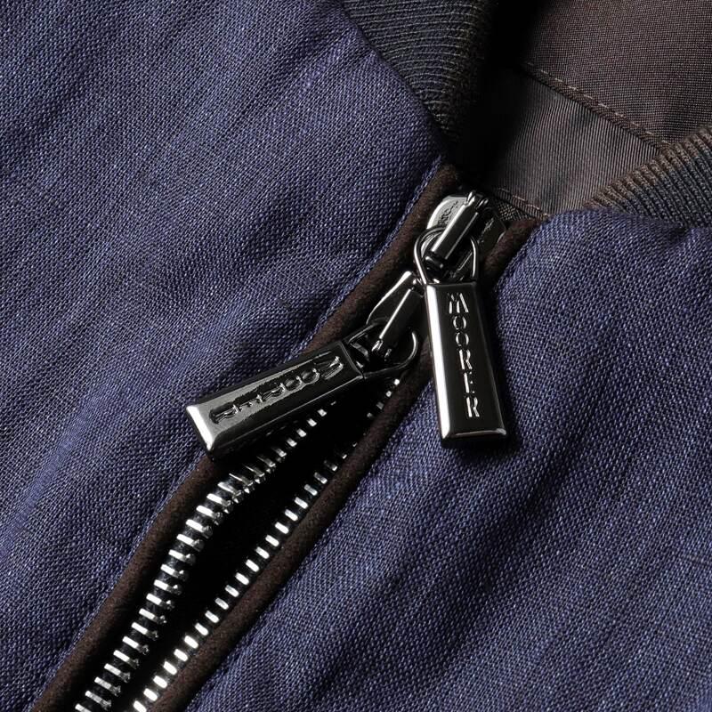 MOORER / ムーレー ウォッシュドリネンシャンブレーボンバージャケット(SORANO-SA) （DARK BLU）の画像
