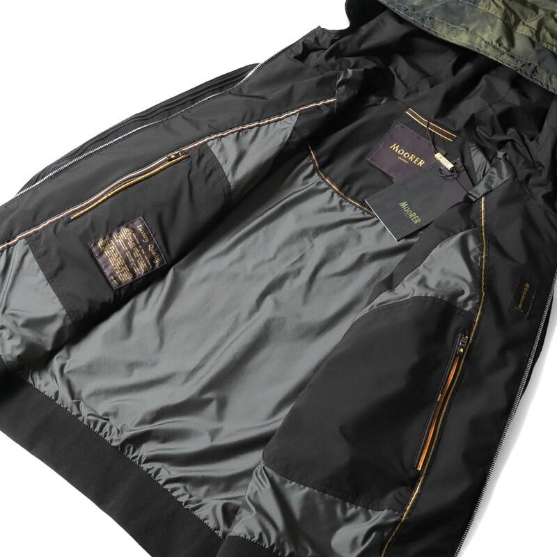 MOORER / ムーレー ムラ染め撥水ナイロンリップストップフーデッドジップブルゾン(COSIMO-W) （MILITARE）の画像