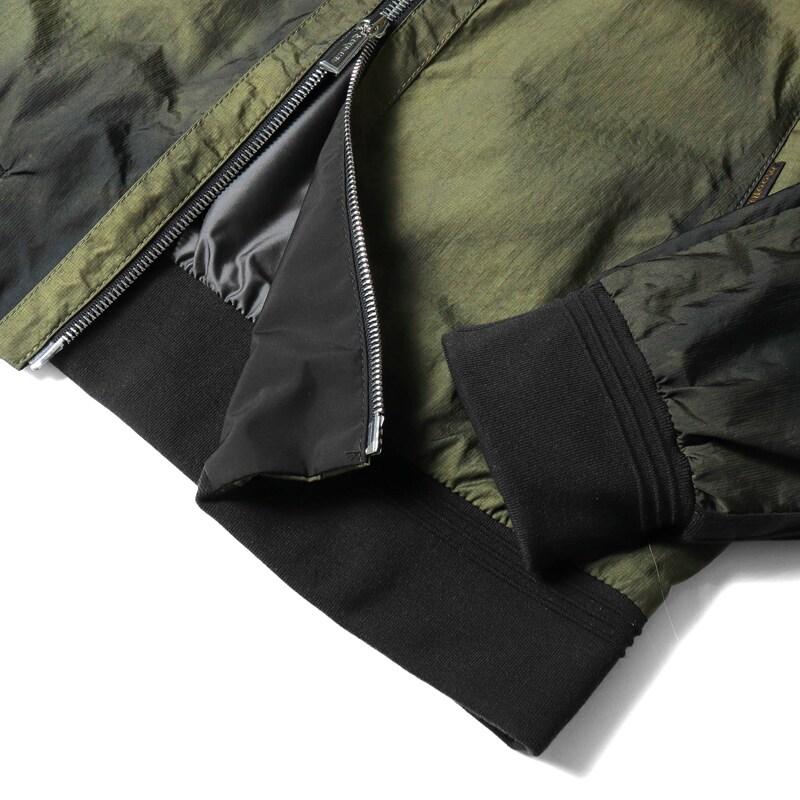 MOORER / ムーレー ムラ染め撥水ナイロンリップストップフーデッドジップブルゾン(COSIMO-W) （MILITARE）の画像