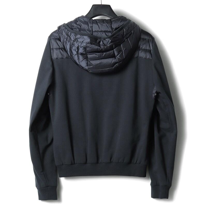 MOORER（ムーレー） コットンジャージー×ナイロン切替しフーデッド