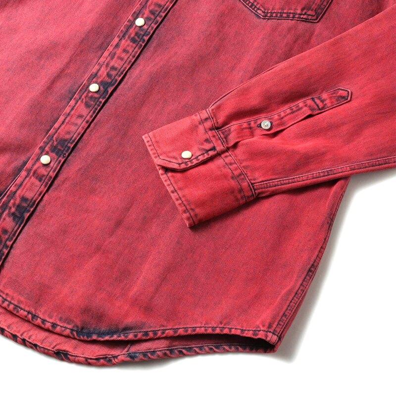 MOORER / ムーレー オーバーダイコットンカラーデニムウエスタンシャツ(LARRIE-31A) （ROSSO）の画像