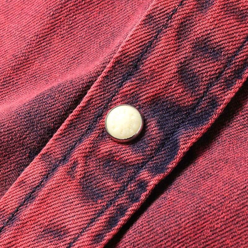 MOORER / ムーレー オーバーダイコットンカラーデニムウエスタンシャツ(LARRIE-31A) （ROSSO）の画像