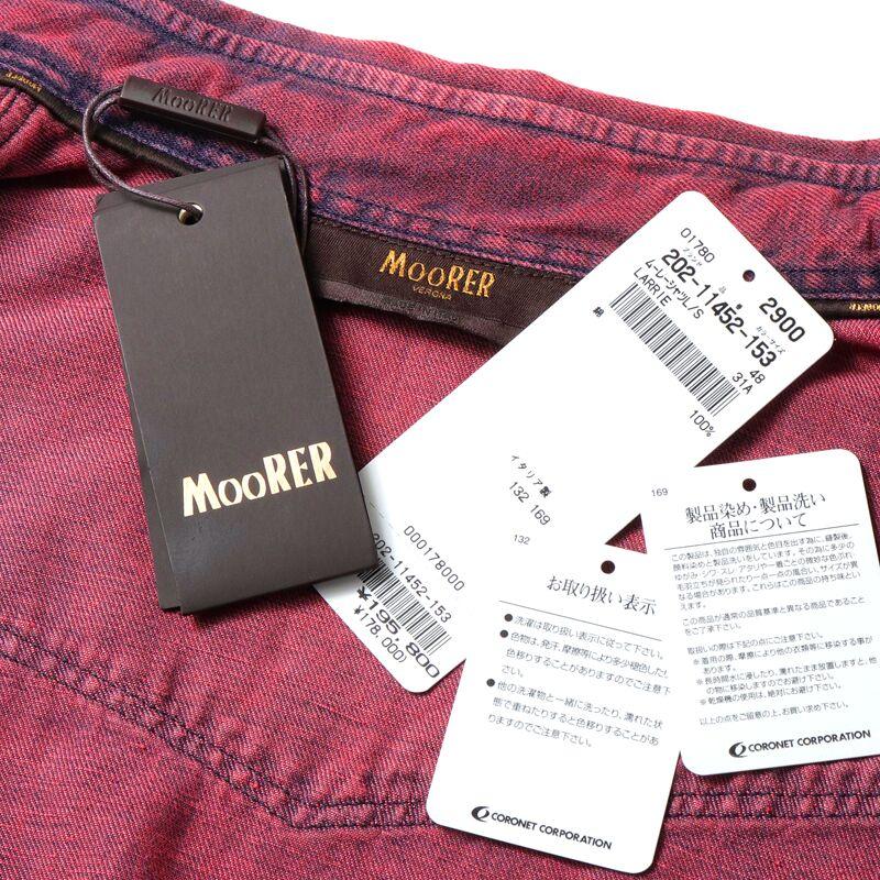 MOORER / ムーレー オーバーダイコットンカラーデニムウエスタンシャツ(LARRIE-31A) （ROSSO）の画像