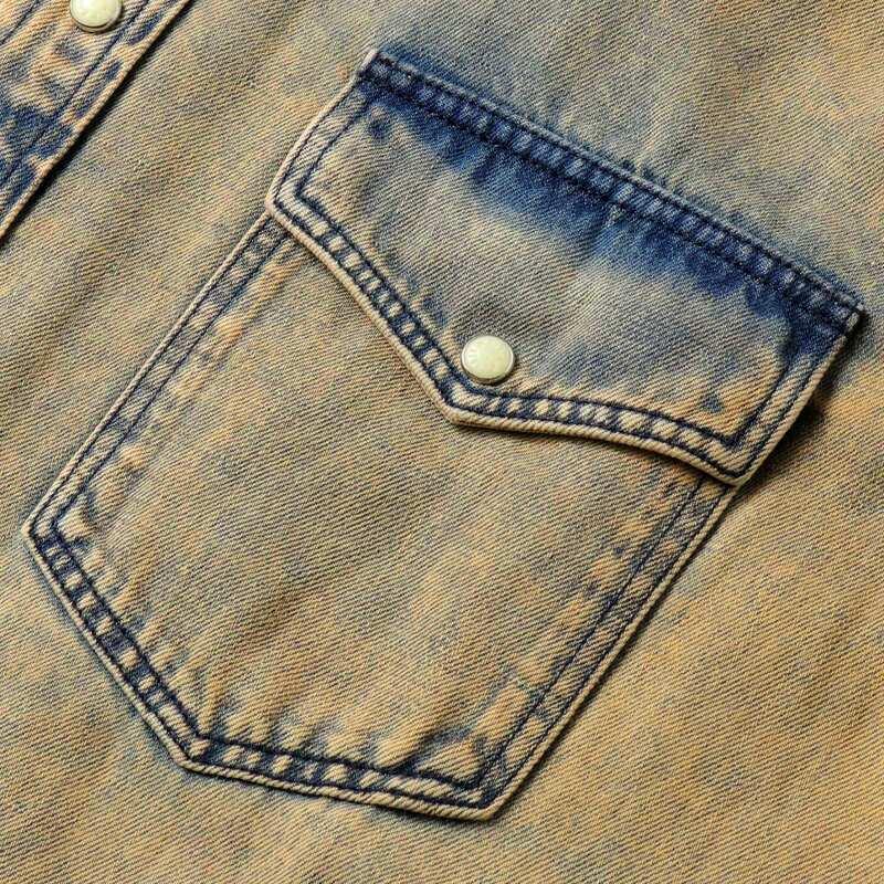 MOORER / ムーレー オーバーダイコットンカラーデニムウエスタンシャツ(LARRIE-31A) （ALBICOCCA）の画像