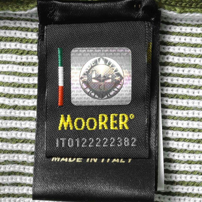 MOORER / ムーレー コットンリブ編みクルーネックプレーティングニット(CORNELIUS-VSP) （PISTACCHIO/BIANCO）の画像