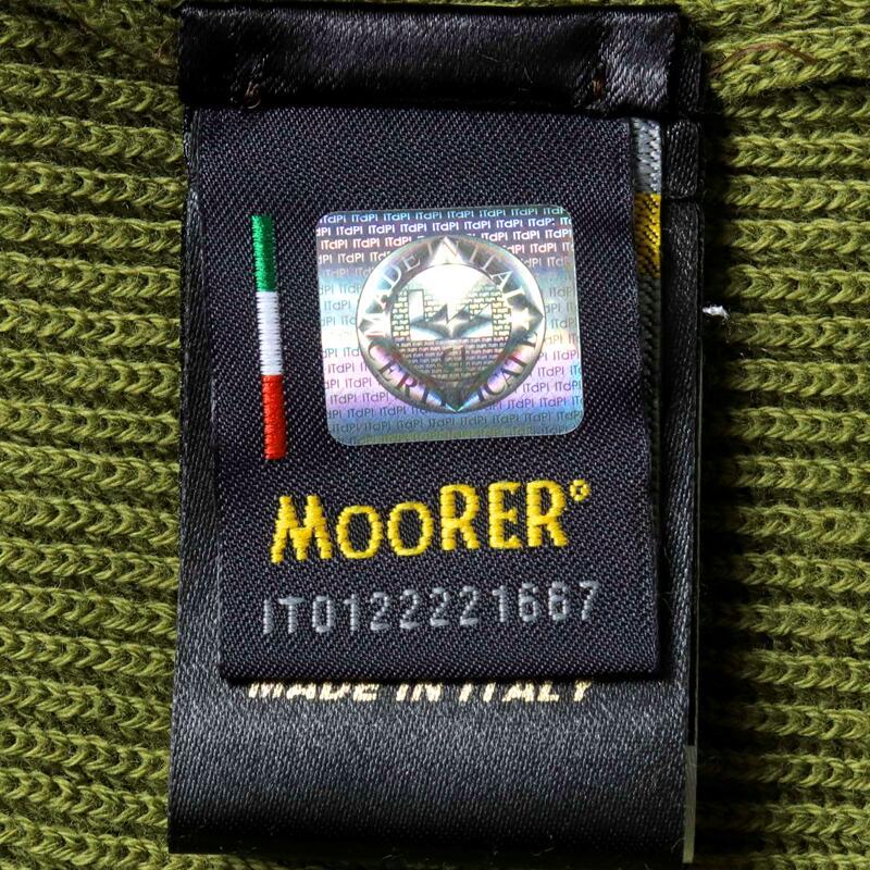 MOORER / ムーレー コットンリブ編みバイカラークルーネックプレーティングニット(PITT-VRP) （PISTACCHIO/NAVY）の画像
