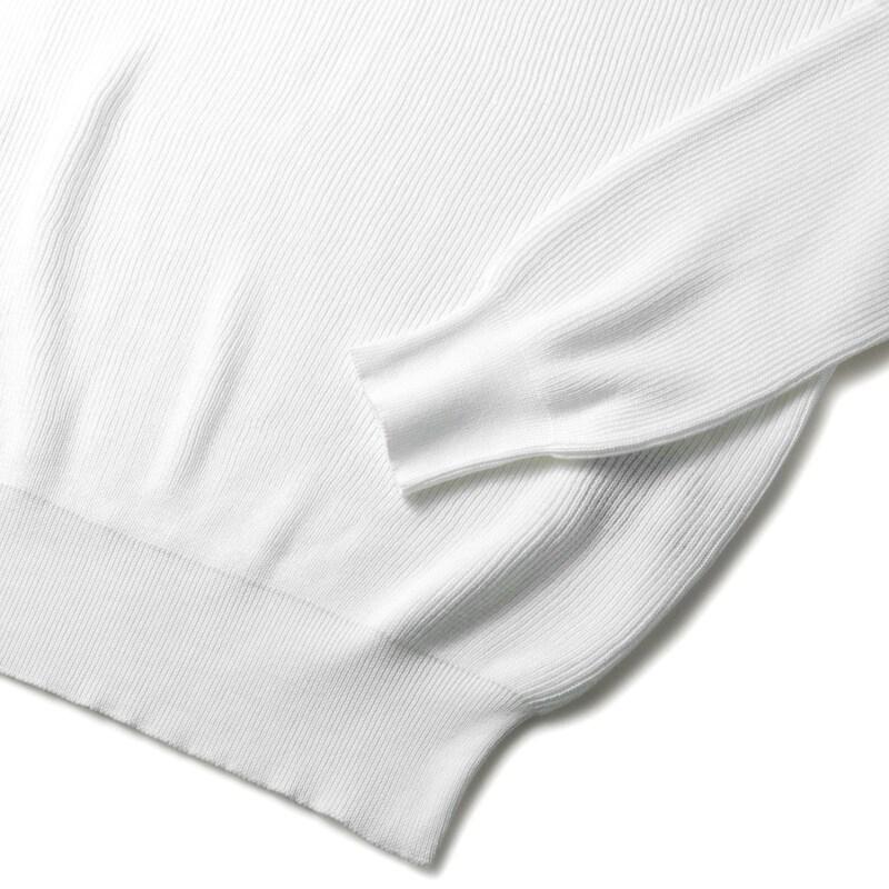 MOORER / ムーレー コットンリブ編みクルーネックソリッドニット(SANTE-CSP) （BIANCO）の画像