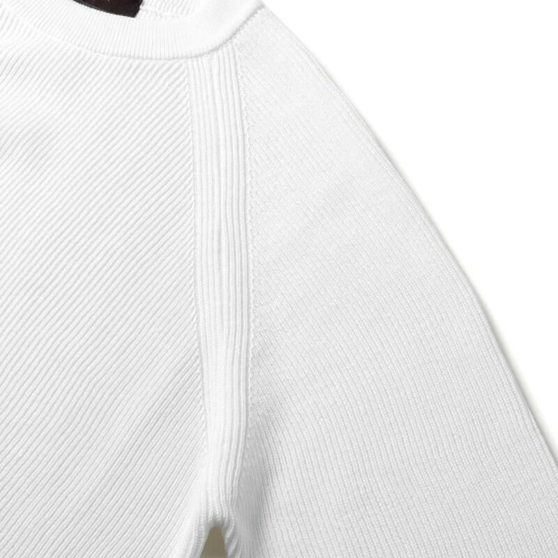 MOORER / ムーレー コットンリブ編みクルーネックソリッドニット(SANTE-CSP) （BIANCO）の画像