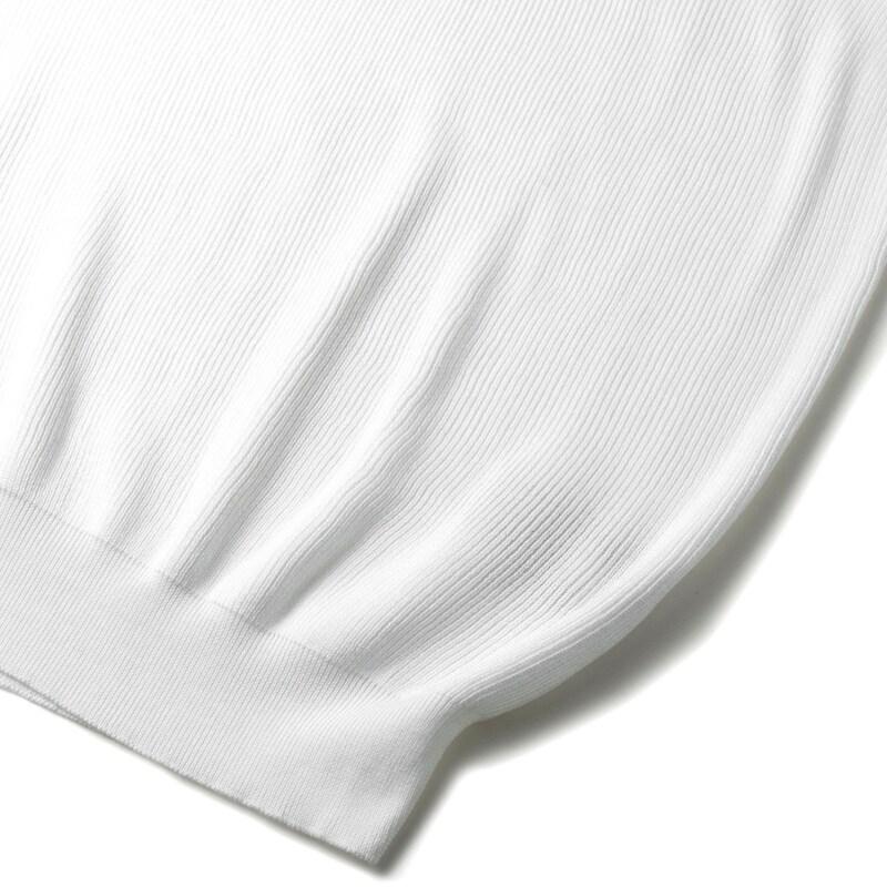 MOORER / ムーレー コットンリブ編みVネックニットベスト(ANSON-CSP) （BIANCO）の画像