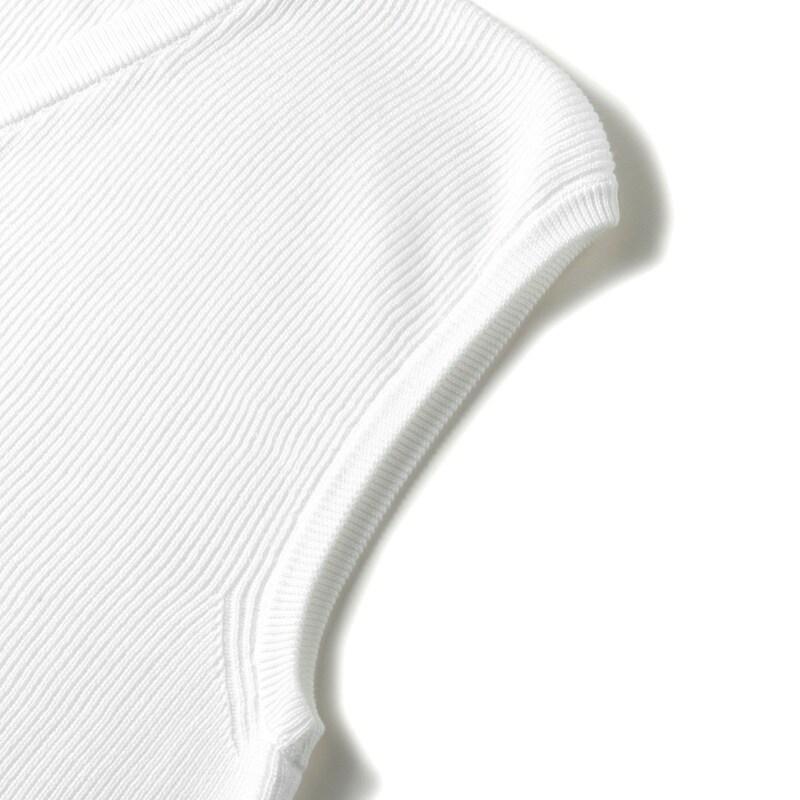 MOORER / ムーレー コットンリブ編みVネックニットベスト(ANSON-CSP) （BIANCO）の画像