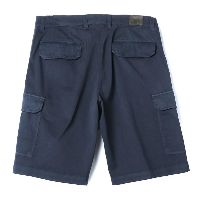 MOORER / ムーレー コットンシルクストレッチサテンカーゴショーツ(ARON-SEC) （NAVY）の画像