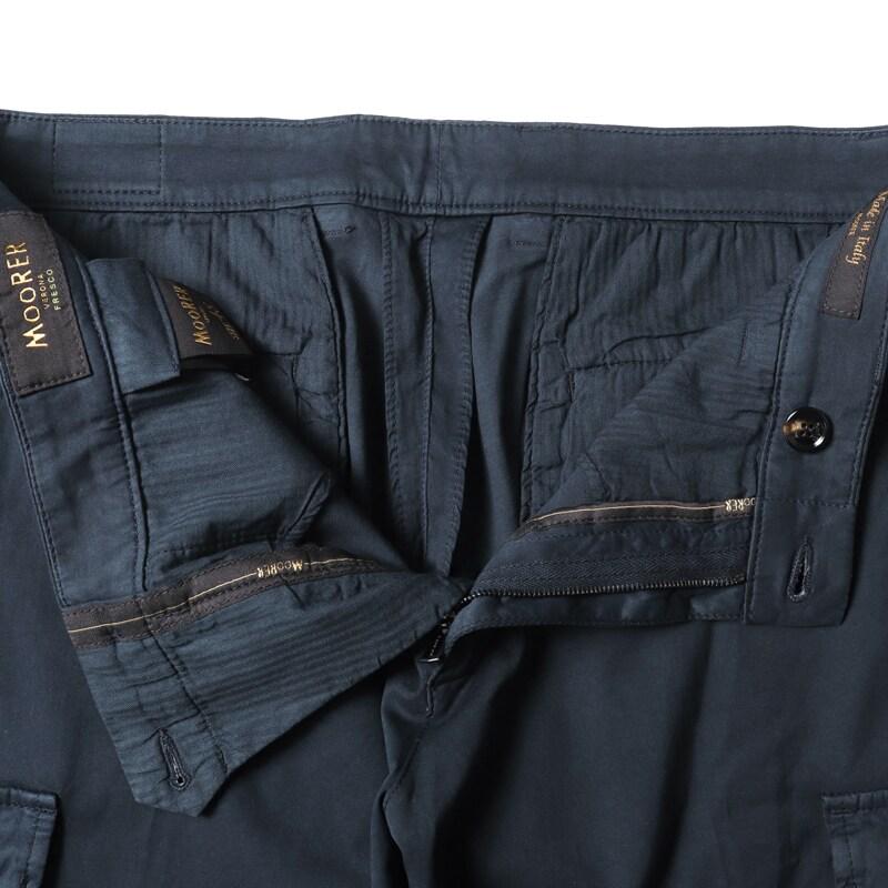 MOORER / ムーレー コットンシルクストレッチサテンカーゴショーツ(ARON-SEC) （NAVY）の画像