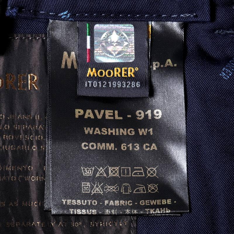 MOORER / ムーレー 天然インディゴ染めウォッシュドコットンストレッチスリムテーパードデニムパンツ(PAVEL-919) （インディゴブルー）の画像