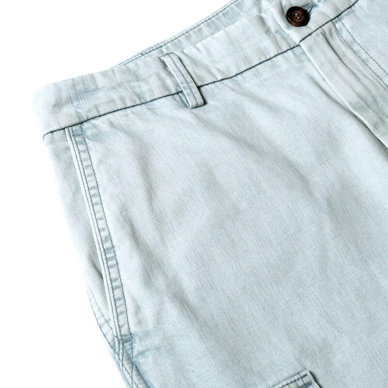 MOORER / ムーレー ウォッシュドコットンデニムスリムテーパードカーゴパンツ(BRODY-01 LIGHT DENIM) （LIGHT DENIM）の画像