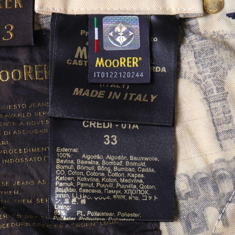 MOORER / ムーレー 天然インディゴ染めウォッシュドコットンスリムテーパードデニムパンツ(CREDI-01A) （NOCE）の画像
