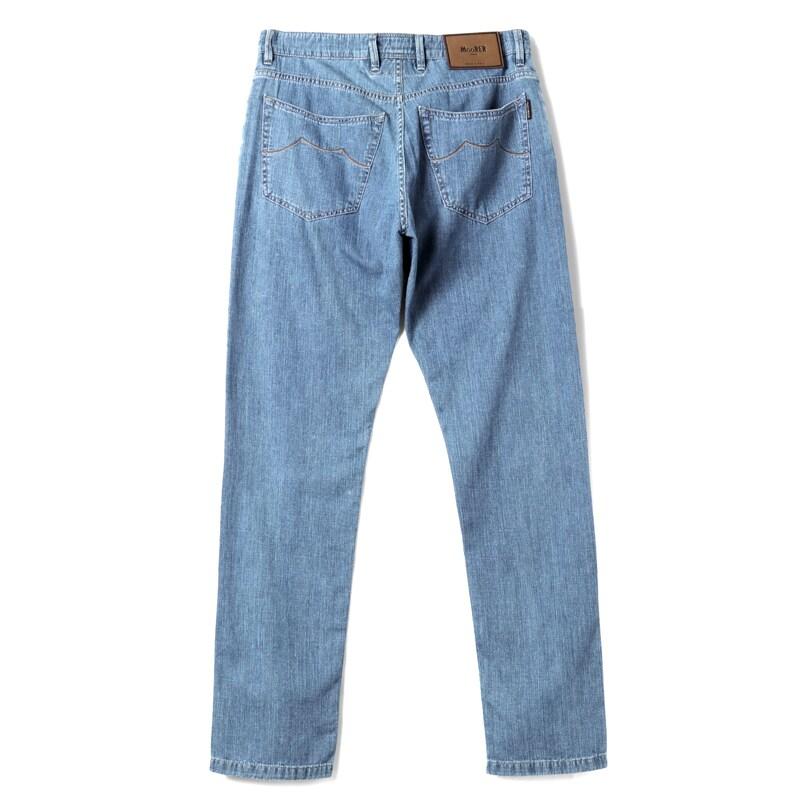 MOORER / ムーレー ウォッシュドコットンシルクストレッチライトオンステーパードデニムパンツ(PAVEL-33 LIGHT DENIM) （LIGHT DENIM）の画像