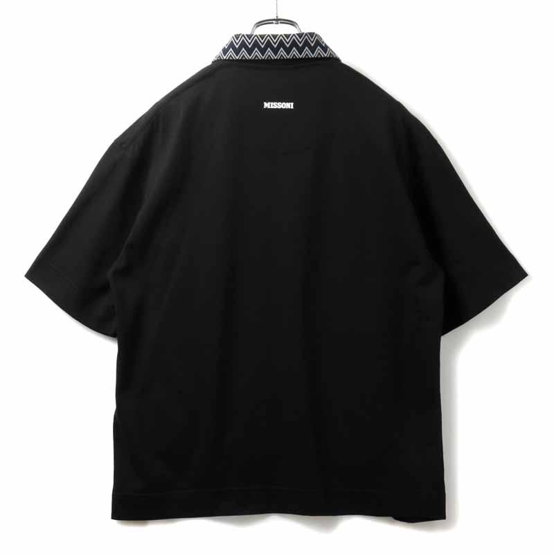 MISSONI（ミッソーニ） 襟&前立てジグザグ柄切り替えしコットン半袖 