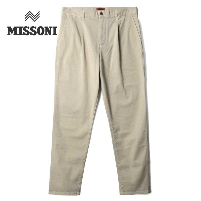 MISSONI（ミッソーニ） コットンストレッチ1プリーツチノパンツ 