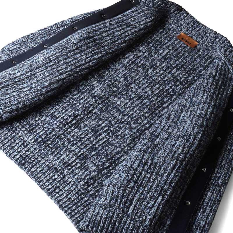 MISSONI / ミッソーニ ウールローゲージリブ編みニットブルゾン(US24WC0O) （ネイビー×ライトグレー×ブルー）の画像