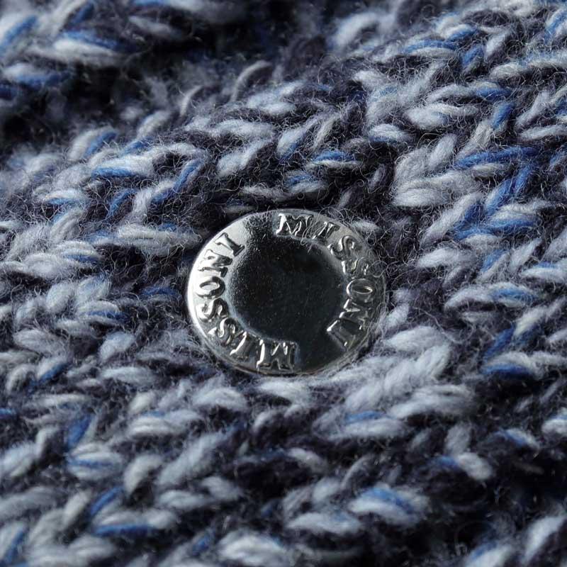 MISSONI / ミッソーニ ウールローゲージリブ編みニットブルゾン(US24WC0O) （ネイビー×ライトグレー×ブルー）の画像
