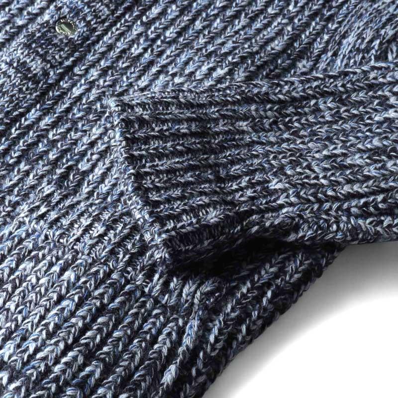 MISSONI / ミッソーニ ウールローゲージリブ編みニットブルゾン(US24WC0O) （ネイビー×ライトグレー×ブルー）の画像