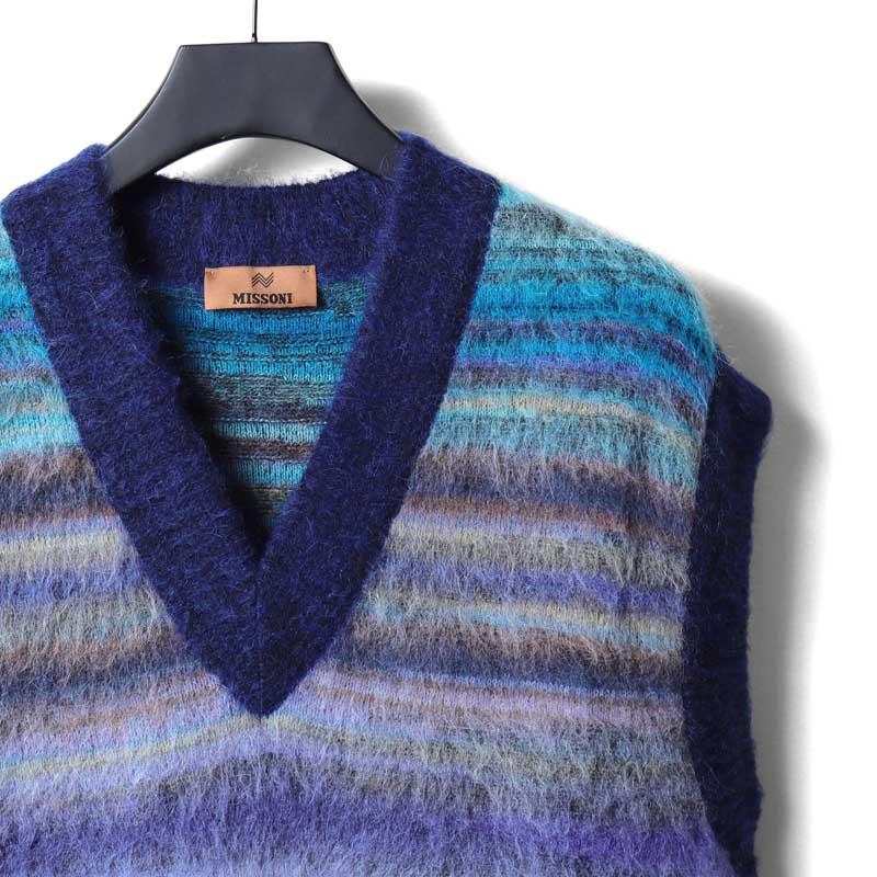 MISSONI（ミッソーニ） マルチカラーボーダー柄ウールナイロンアルパカ 