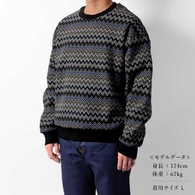 メンズ 【美品】ミッソーニ MISSONI クルーネック ニット マルチカラー