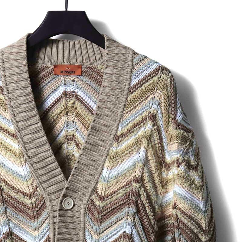 MISSONI（ミッソーニ） ジグザグ柄コットンウールジャカードニット 