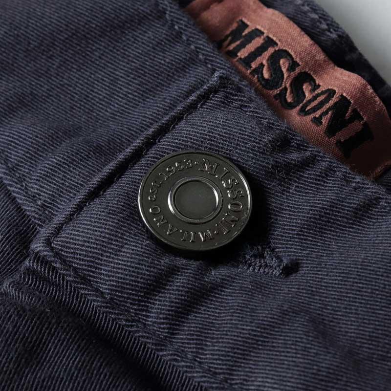 MISSONI / ミッソーニ コットンストレッチ1プリーツチノパンツ(US23WI09) （ネイビー）