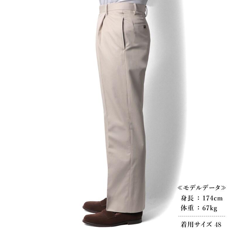 OLD ENGLAND / オールドイングランド コットンギャバジン1プリーツパンツ （ベージュ）