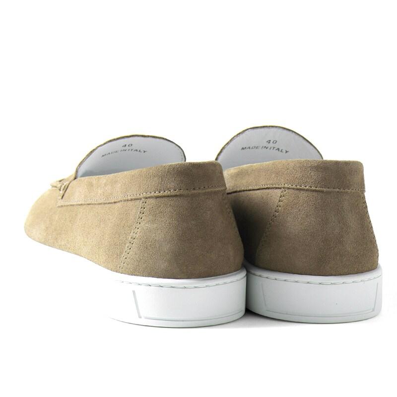 PELLICO SUNNY / ペリーコサニー スエードレザーモカシン型スリッポンスニーカー(M005 VELVEX) （アッパー：グレージュ ソール：ホワイト）の画像