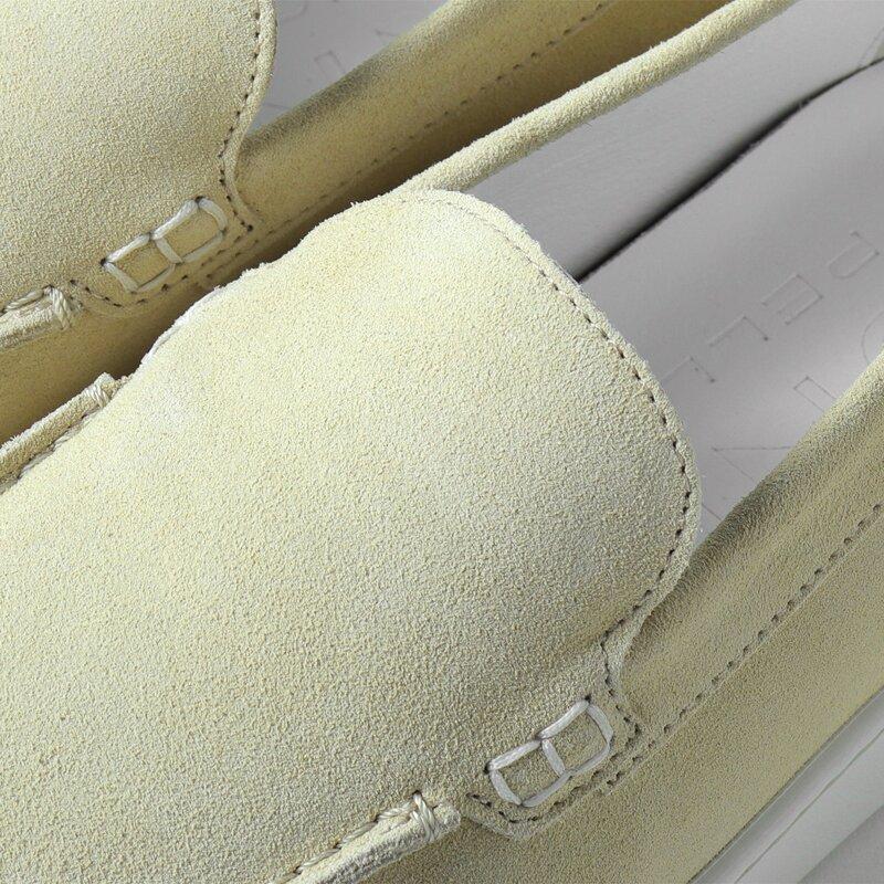 PELLICO SUNNY / ペリーコサニー スエードレザーモカシン型スリッポンスニーカー(M005 VALENCIA) （アッパー：アイボリー ソール：ホワイト）の画像