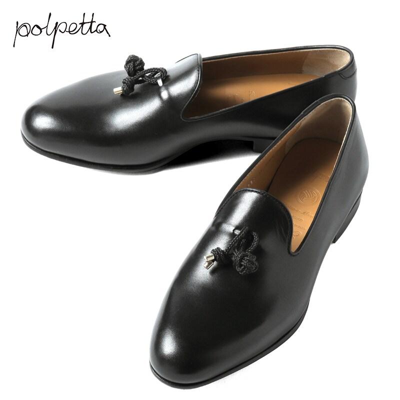 polpettaポルペッタ　レザーローファー38 POLPETTA（ポルペッタ） スムースレザーロープタッセルローファー