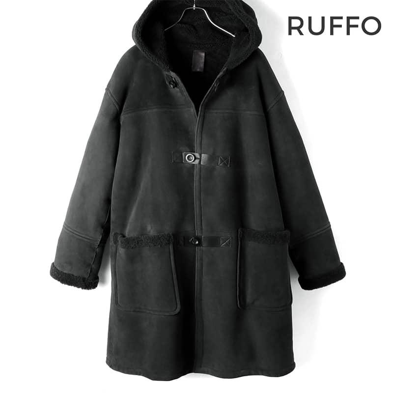 RUFFO / ルッフォムートンレザーフーデッドコート(RUFFO109W 