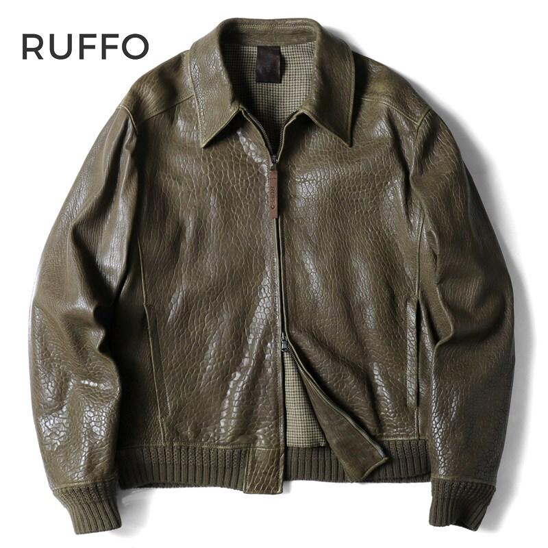 RUFFO（ルッフォ） エンボスレザージップアップジャケット(RUFFO101W