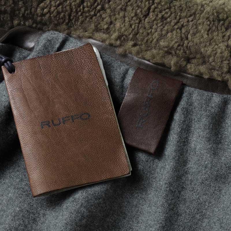 RUFFO（ルッフォ） デタッチャブルムートンカラー付きラムナッパレザー 