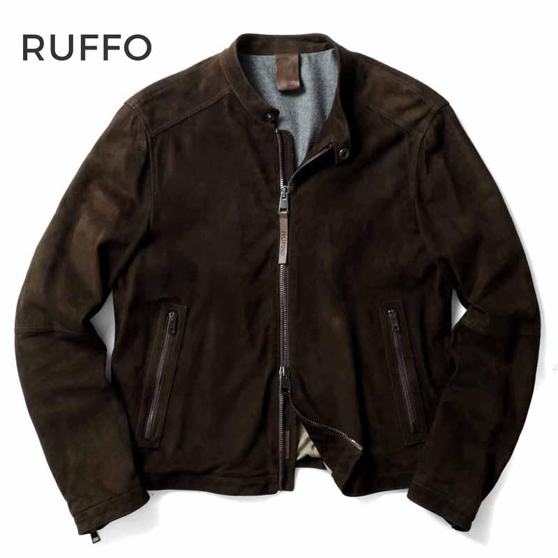 RUFFO　スエードシングルライダース RUFFO / ルッフォ ゴートスエードシングルライダースジャケット